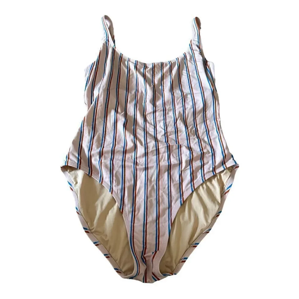 Madewell | Second Wave Tank One-Piece Swimsuit in Paseo Stripe| XL